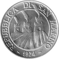 San Marino 10 Lire 1974 - F.A.O. Biene - Aluminium
