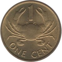 Seychellen 1 Cent 1982 - F.A.O. Schlammkrabbe - Messing