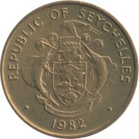 Seychellen 10 Cents 1982 - F.A.O. Thunfisch - Messing