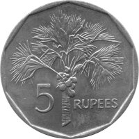 Seychellen 5 Rupees 1982 - F.A.O. Palme - Kupfer-Nickel