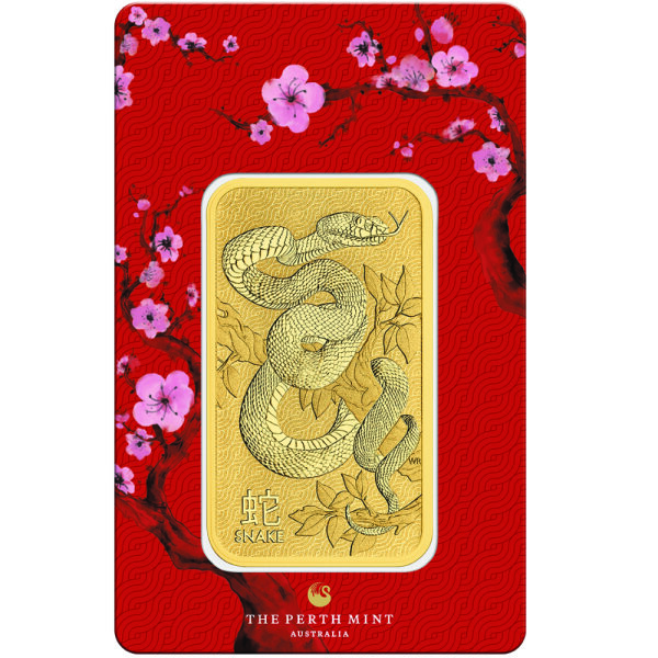 31,1 Gramm Goldbarren Perth Mint 2. Ausgabe Lunar Schlange