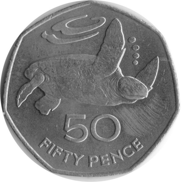 Saint Helena and Ascension 50 Pence 1984 - F.A.O. Meeresschildkröte - Kupfer-Nickel