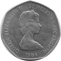 Saint Helena and Ascension 50 Pence 1984 - F.A.O. Meeresschildkröte - Kupfer-Nickel
