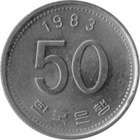 Südkorea 50 Won 1983 - F.A.O. Reispflanze - Nickel-Messing
