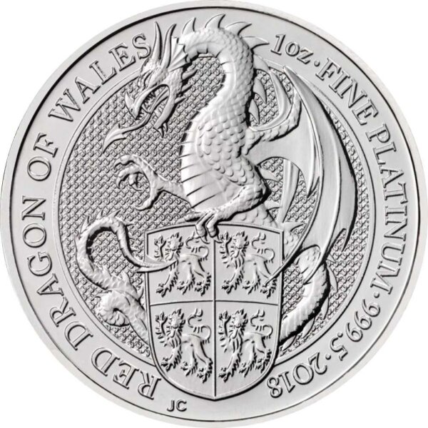UK The Queen´s Beasts 3. Ausgabe 2018 Red Dragon 1 oz Platin