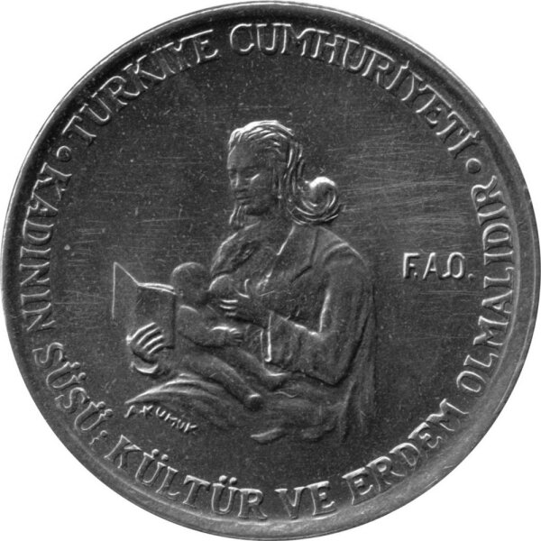 Türkei 5 Lira 1976 - F.A.O. Internationales Jahr der Frau - Stahl