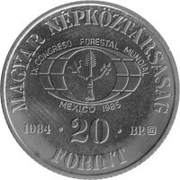 Ungarn 20 Forint 1984 - F.A.O. Forstwirtschaft für Entwicklung - Kupfer-Nickel