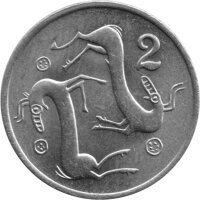 Zypern 2 Cents 1983 - F.A.O. Zwei Ziegen - Nickel-Messing