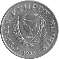 Zypern 2 Cents 1983 - F.A.O. Zwei Ziegen - Nickel-Messing