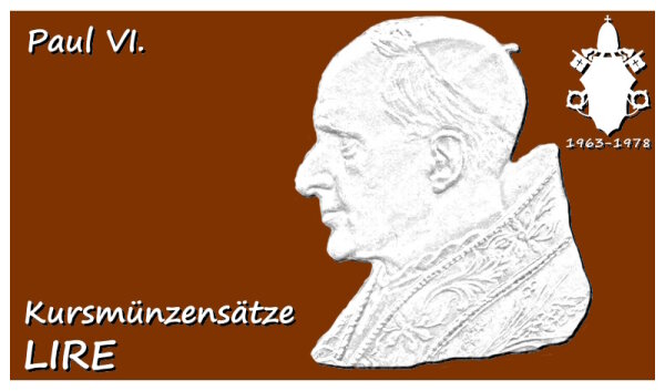 Vatikan Lire Kursmünzensatz Papst Paul VI.