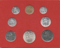 Vatikan Lire Kursmünzensatz Papst Paul VI. 1964