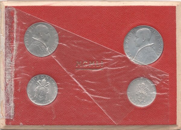 Vatikan Lire Kursmünzensatz Papst Pius XII. 1951