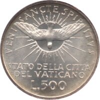 Vatikan 500 Lire 1963 - SEDE VACANTE MCMLXIII - Silber