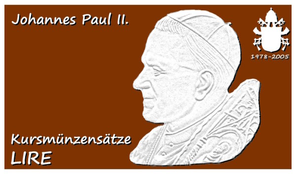 Vatikan Lire Kursmünzensatz Papst Johannes Paul II.