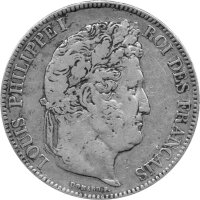 Frankreich 5 Francs 1833 - König Louis Philippe I....