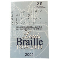 Italien 2 Euro 2009 "Louis Braille" - Coincard