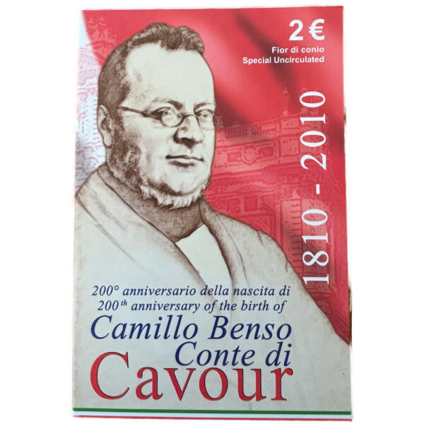 Italien 2 Euro 2010 "Graf von Cavour" - Coincard