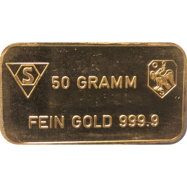 50 Gramm Goldbarren S.B.S Schweizerischer Bankverein
