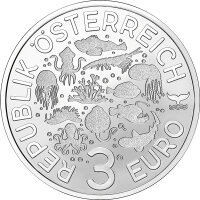 Österreich Leuchtende Meereswelten Leuchtkalmar 3 Euro 2025
