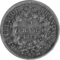 Frankreich 5 Francs 1873  - "Herkules" - Silber KM#820.1