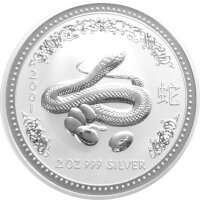 Australien Lunar I 2001 Jahr der Schlange 2 oz Silber