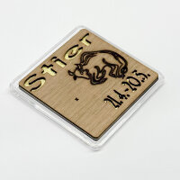 Holz-Geschenkbarren Premium "Sternzeichen Stier" 1 Gramm Gold