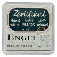 Holz-Geschenkbarren Premium "Sternzeichen Jungfrau" 1 Gramm Gold