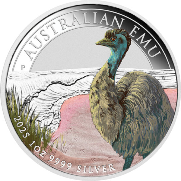 Australien Emu 2025 1 oz Silber | Coloriert