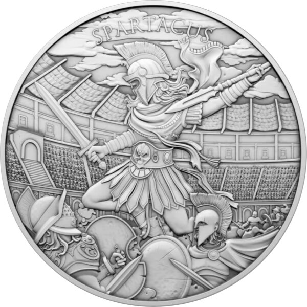 Round Legendary Warriors Spartacus 1 oz Silber