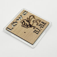Holz-Geschenkbarren Premium "Sternzeichen Löwe" 1 Gramm Gold