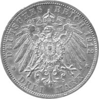 J.082 Lübeck 3 Mark 1912 -A- Stadtwappen - Silber vz