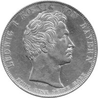 Bayern 1 Konventionstaler "Geschichtstaler - Bayerisch-württembergischer Zollvertrag" 1827 - König Ludwig I. 1825-1848, KM#731