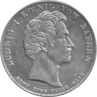 Bayern 1 Konventionstaler "Geschichtstaler - Gerecht und Beharrlich" 1827 - König Ludwig I. 1825-1848, KM#760