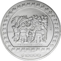 Mexiko 10.000 Pesos 1992 - Opferstein Piedra de Tizoc - 5...