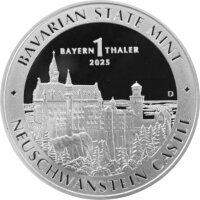 Bayern Thaler 1. Ausgabe Schloss Neuschwanstein 2025 1 oz Silber Polierte Platte