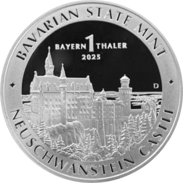 Bayern Thaler 1. Ausgabe Schloss Neuschwanstein 2025 1000 Gramm Silber