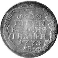 Brandenburg-Preußen 1/3 Reichstaler 1773 B - König Friedrich II. 1740-1786, KM#303