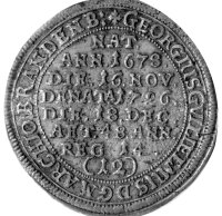 Brandenburg-Bayreuth 1/12 Taler 1726 - Markgraf Georg...