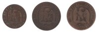 Frankreich div. Kupfermünzen - Kaiser Napoleon III. 1852-1870 - Kupfer