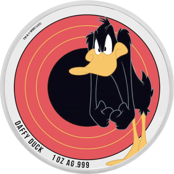 Samoa Looney Tunes 2. Ausgabe Daffy Duck 2022 1 oz Silber - Coloriert