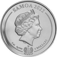 Samoa Looney Tunes 2. Ausgabe Daffy Duck 2022 1 oz Silber - Coloriert