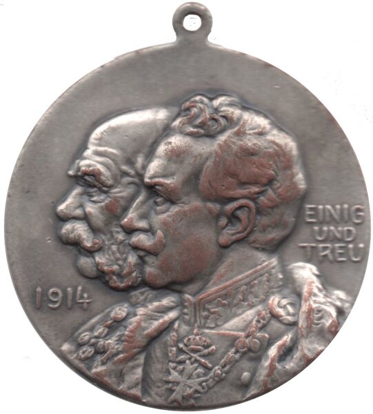 Tragbare Medaille Deutschland 1914 - Siegreiche Kämpfe im Ost und West - Bronze versilbert