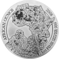 Ruanda African Ounce 2008 Berggorilla 1 oz Silber
