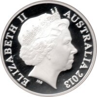Australien 1 Dollar 2013 - Salzwasserkrokodiel-Bindi - 1 oz Silber PP teilcoloriert