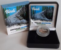 Australien 1 Dollar 2013 - Salzwasserkrokodiel-Bindi - 1 oz Silber PP teilcoloriert