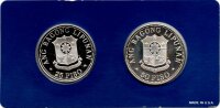 Philippinen 25 + 50 Piso 1978 - 100. Geburtstag von Manuel L. Quezon - Silber PP