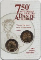 Italien 2 Euro 2015 "Dante Alighieri" + 2 Euro...