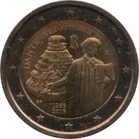 Italien 2 Euro 2015 "Dante Alighieri" + 2 Euro Kursmünze 2015 - Coincard