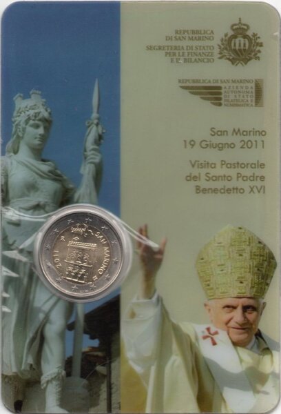 San Marino 2 Euro 2011 "Kursmünze" - Coincard