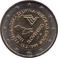 Slowakei 2 Euro 2011 "Viségrad Abkommen"-  Coincard